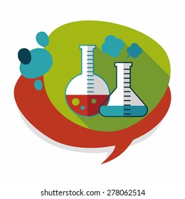 test tube flat icon with long shadow