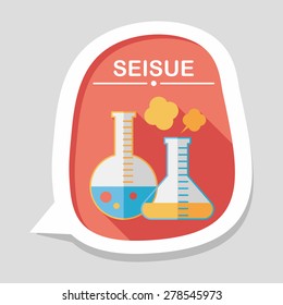 test tube flat icon with long shadow