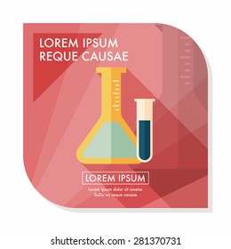 test tube flat icon with long shadow,eps10