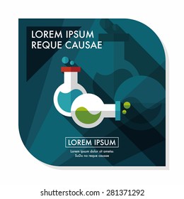 test tube flat icon with long shadow,eps10