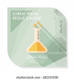 test tube flat icon with long shadow ,eps10
