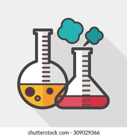 test tube flat icon with long shadow