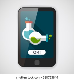 test tube flat icon with long shadow,eps10