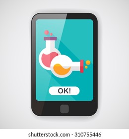 test tube flat icon with long shadow,eps10