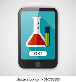 test tube flat icon with long shadow,eps10