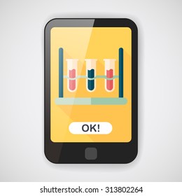 test tube flat icon with long shadow