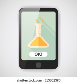 test tube flat icon with long shadow ,eps10