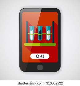 test tube flat icon with long shadow