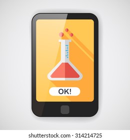 test tube flat icon with long shadow ,eps10
