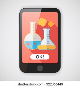 test tube flat icon with long shadow