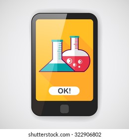 test tube flat icon with long shadow