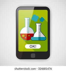 test tube flat icon with long shadow