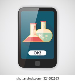 test tube flat icon with long shadow