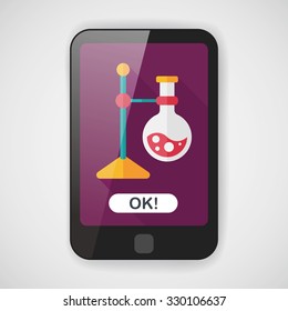 test tube flat icon with long shadow