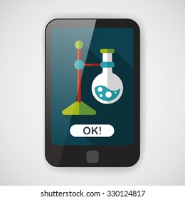 test tube flat icon with long shadow