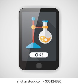 test tube flat icon with long shadow