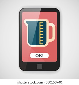 test tube flat icon with long shadow