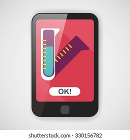 test tube flat icon with long shadow