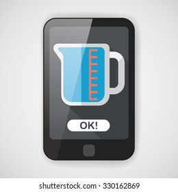 test tube flat icon with long shadow