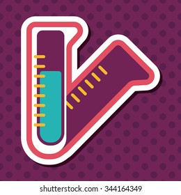test tube flat icon with long shadow