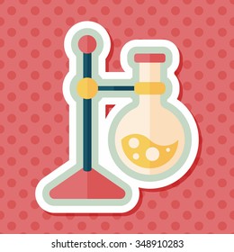 test tube flat icon with long shadow