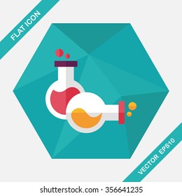 test tube flat icon with long shadow,eps10