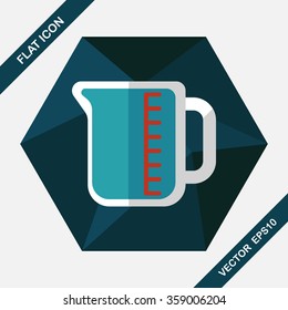 test tube flat icon with long shadow