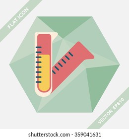 test tube flat icon with long shadow