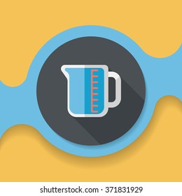 test tube flat icon with long shadow