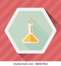 test tube flat icon with long shadow ,eps10