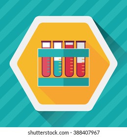 test tube flat icon with long shadow