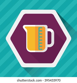 test tube flat icon with long shadow