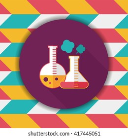 test tube flat icon with long shadow