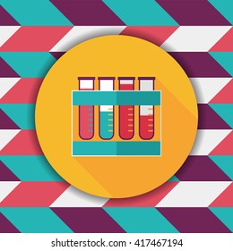 test tube flat icon with long shadow