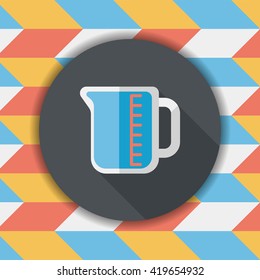 test tube flat icon with long shadow
