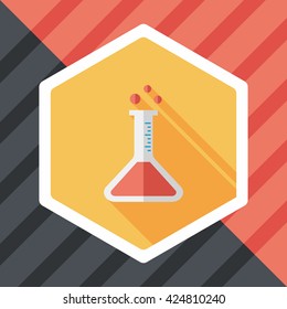 test tube flat icon with long shadow ,eps10