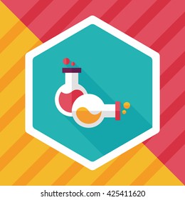 test tube flat icon with long shadow,eps10