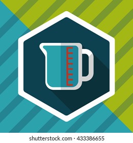 test tube flat icon with long shadow