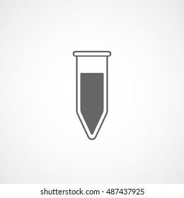 Test Tube Flat Icon On White Background