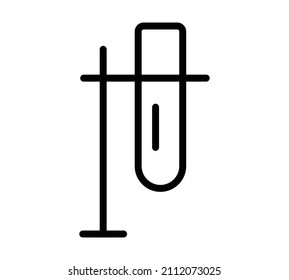 Test tube flat icon. Pictogram for web. Line stroke. Isolated on white background. Vector eps10