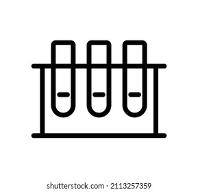 Test tube flat icon. Pictogram for web. Line stroke. Isolated on white background. Vector eps10