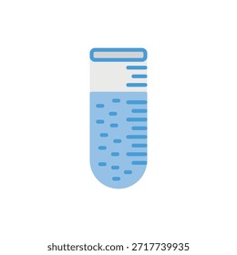 Icono plano de tubo de ensayo para conceptos científicos, de laboratorio y de investigación. Diseño de Vectores limpios para educación, química, App médicos, UI, Sitios web y proyectos de ciencia digital.