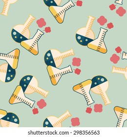 test tube flat icon seamless pattern background