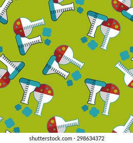test tube flat icon seamless pattern background