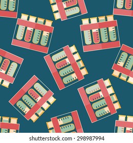 test tube flat icon seamless pattern background