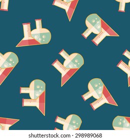 test tube flat icon seamless pattern background