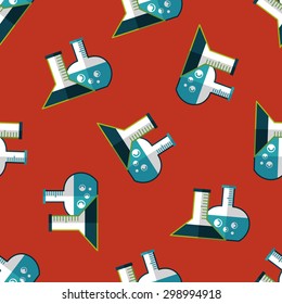 test tube flat icon seamless pattern background