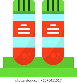 Test tube Flat Style Icon Design