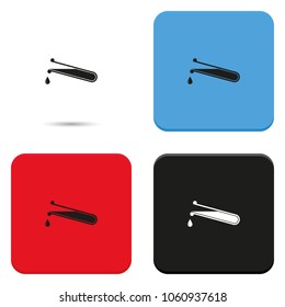 Test tube flat vector icon.