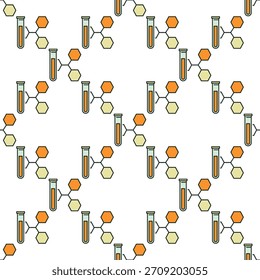 Tubo de prueba con el concepto de la química del Vector de la fórmula coloreado modelo inconsútil